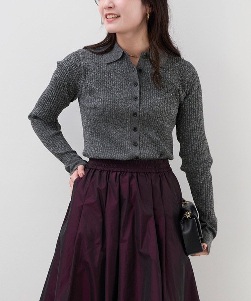 MICA&DEAL（マイカ＆ディール）の「ポロニットカーディガン（ニット/セーター・レディース・ブラック/ベージュ/マスタード・FREE）」の11枚目の写真