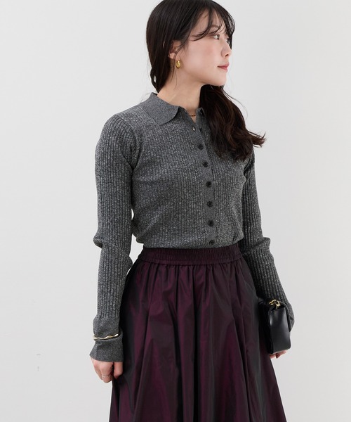 MICA&DEAL（マイカ＆ディール）の「ポロニットカーディガン（ニット/セーター・レディース・ブラック/ベージュ/マスタード・FREE）」の13枚目の写真