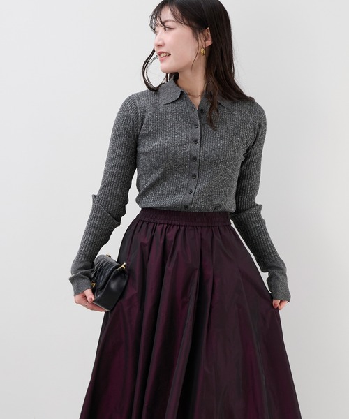 MICA&DEAL（マイカ＆ディール）の「ポロニットカーディガン（ニット/セーター・レディース・ブラック/ベージュ/マスタード・FREE）」の14枚目の写真