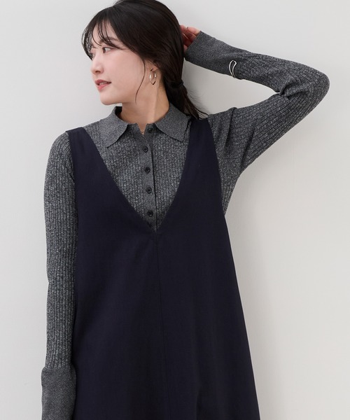 MICA&DEAL（マイカ＆ディール）の「ポロニットカーディガン（ニット/セーター・レディース・ブラック/ベージュ/マスタード・FREE）」の18枚目の写真