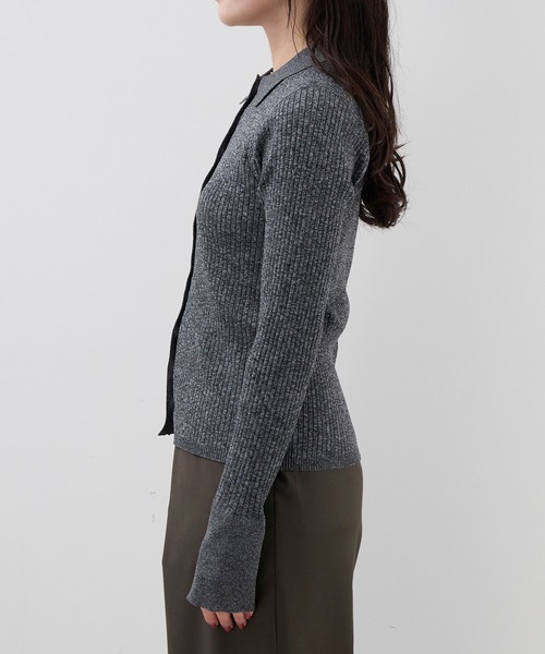 MICA&DEAL（マイカ＆ディール）の「ポロニットカーディガン（ニット/セーター・レディース・ブラック/ベージュ/マスタード・FREE）」の20枚目の写真