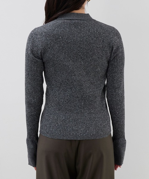 MICA&DEAL（マイカ＆ディール）の「ポロニットカーディガン（ニット/セーター・レディース・ブラック/ベージュ/マスタード・FREE）」の21枚目の写真