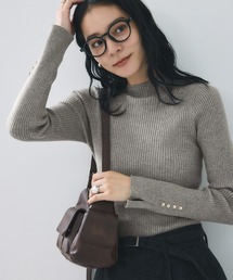 【美得】スリーブ釦アクセントリブニット/WEB限定FSサイズ・静電気防止