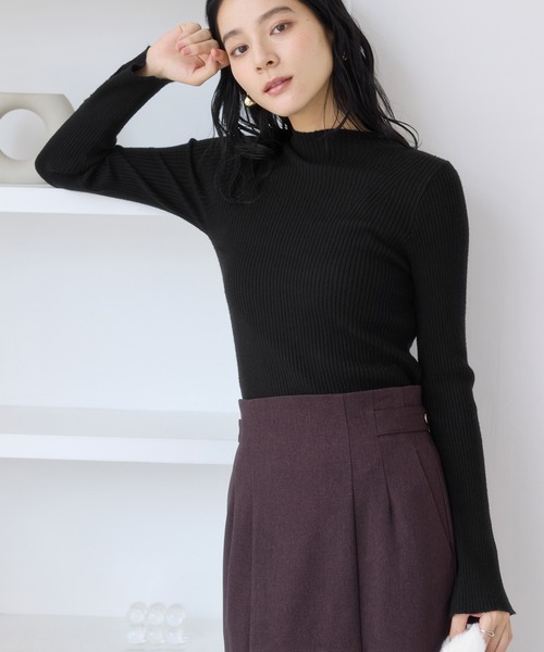 VIS（ビス）の「【美得】スリーブ釦アクセントリブニット/WEB限定FSサイズ・静電気防止（ニット/セーター・レディース・グレー/オフホワイト/ブラック/ホワイト系その他5/サックスブルー/レッド/キナリ/ブラウン系その他2・FS/FREE）」の11枚目の写真