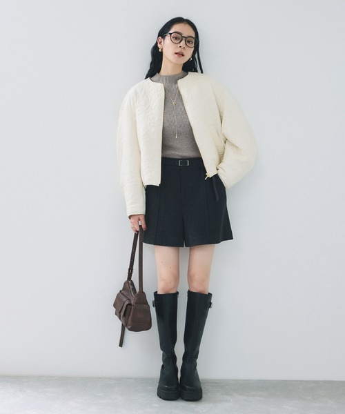 VIS（ビス）の「【美得】スリーブ釦アクセントリブニット/WEB限定FSサイズ・静電気防止（ニット/セーター・レディース・グレー/オフホワイト/ブラック/ホワイト系その他5/サックスブルー/レッド/キナリ/ブラウン系その他2・FS/FREE）」の17枚目の写真