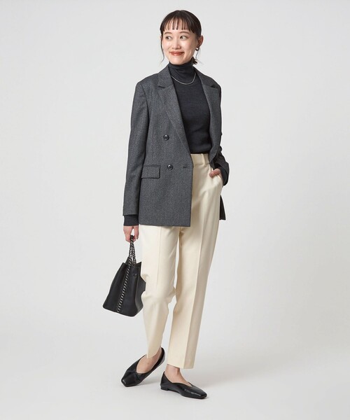 green label relaxing（グリーンレーベルリラクシング）の「［size SHORT/TALLあり］キチント ウラキモウ  ALLFIT テーパードパンツ（スラックス・レディース・ブラック/オフホワイト/その他1・SHORT/34/36/38/40/42/TALL）」の21枚目の写真