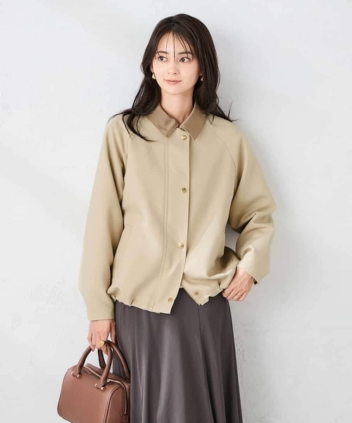 a.v.v（アーヴェヴェ）の「ステンカラーブルゾン（ブルゾン・レディース・ベージュ/モカ・38/36）」の3枚目の写真