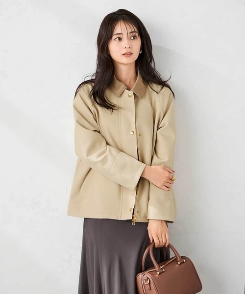 a.v.v（アーヴェヴェ）の「ステンカラーブルゾン（ブルゾン・レディース・ベージュ/モカ・38/36）」の9枚目の写真