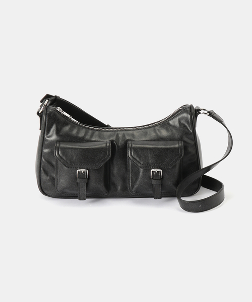 未使用品. Stand oil 黒いレザーショルダーバッグ ◇STAND OIL（スタンドオイル）CHUBBY BAG（ショルダーバッグ