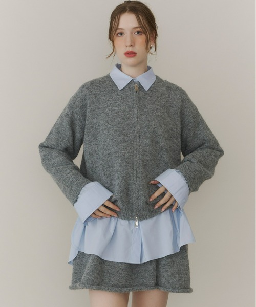 アルパカタッチジップニット[セットアップ可能]（ニット/セーター