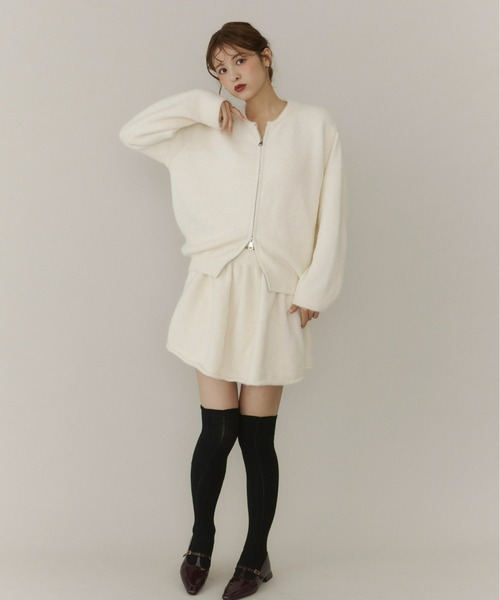 アルパカタッチジップニット[セットアップ可能]（ニット/セーター