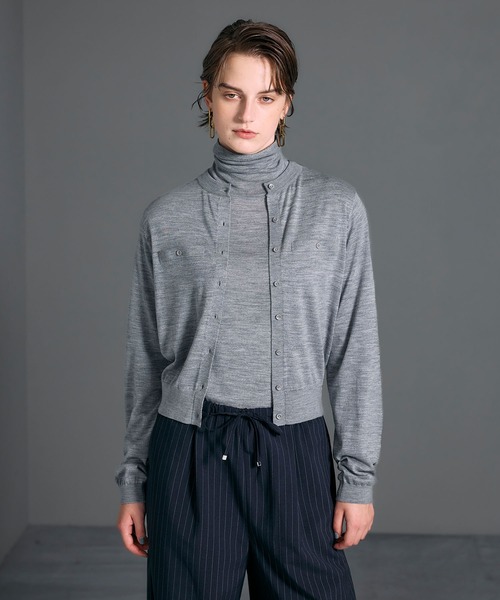 N.O.R.C（ノーク）の「メリノウールシアーニットカーディガン（カーディガン/ボレロ・レディース・ブラック/グレー/オフホワイト・フリー）」の11枚目の写真