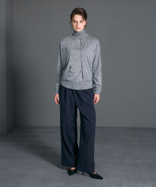 N.O.R.C（ノーク）の「メリノウールシアーニットカーディガン（カーディガン/ボレロ・レディース・ブラック/グレー/オフホワイト・フリー）」の12枚目の写真