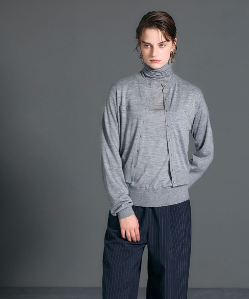 N.O.R.C（ノーク）の「メリノウールシアーニットカーディガン（カーディガン/ボレロ・レディース・ブラック/グレー/オフホワイト・フリー）」の13枚目の写真