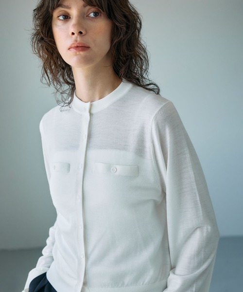 N.O.R.C（ノーク）の「メリノウールシアーニットカーディガン（カーディガン/ボレロ・レディース・ブラック/グレー/オフホワイト・フリー）」の19枚目の写真