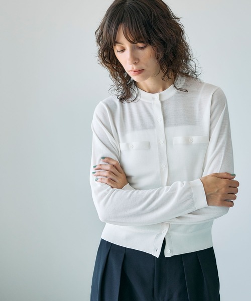 N.O.R.C（ノーク）の「メリノウールシアーニットカーディガン（カーディガン/ボレロ・レディース・ブラック/グレー/オフホワイト・フリー）」の22枚目の写真