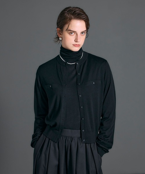 N.O.R.C（ノーク）の「メリノウールシアーニットカーディガン（カーディガン/ボレロ・レディース・ブラック/グレー/オフホワイト・フリー）」の8枚目の写真