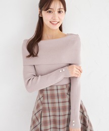 【ZOZO限定】袖口パールオフショルラメニットトップス
