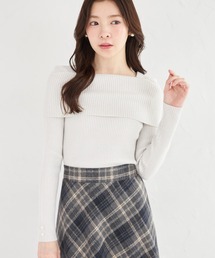 【ZOZO限定】袖口パールオフショルラメニットトップス