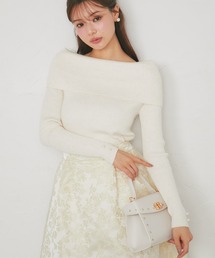 【ZOZO限定】袖口パールオフショルラメニットトップス