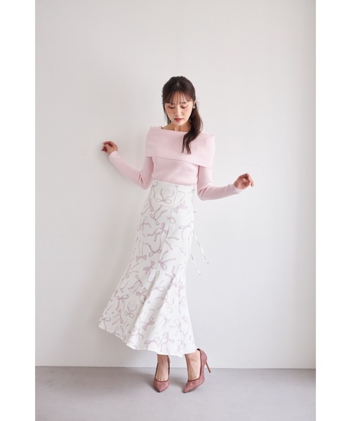 tocco closet(トッコ クローゼット)の「【ZOZO限定】袖口パールオフショルラメニットトップス(ニット/セーター・レディース・アイボリー/ブラック/ピンク/ピンクベージュ/シルバー・M)」の14枚目の写真