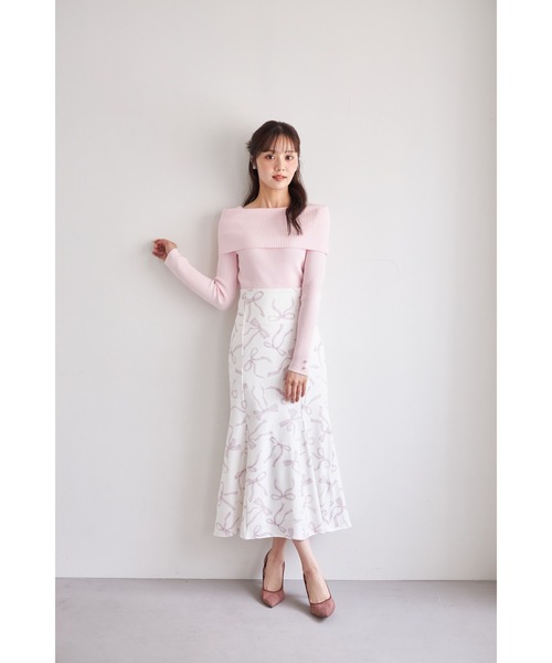 tocco closet(トッコ クローゼット)の「【ZOZO限定】袖口パールオフショルラメニットトップス(ニット/セーター・レディース・アイボリー/ブラック/ピンク/ピンクベージュ/シルバー・M)」の15枚目の写真