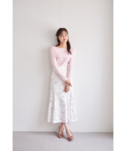 tocco closet(トッコ クローゼット)の「【ZOZO限定】袖口パールオフショルラメニットトップス(ニット/セーター・レディース・アイボリー/ブラック/ピンク/ピンクベージュ/シルバー・M)」の16枚目の写真