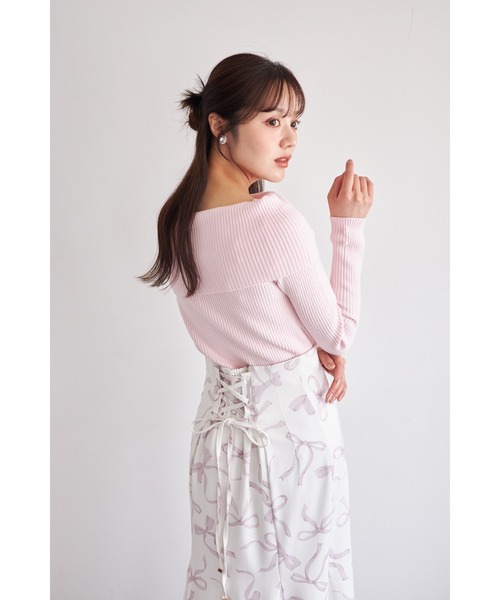 tocco closet(トッコ クローゼット)の「【ZOZO限定】袖口パールオフショルラメニットトップス(ニット/セーター・レディース・アイボリー/ブラック/ピンク/ピンクベージュ/シルバー・M)」の22枚目の写真