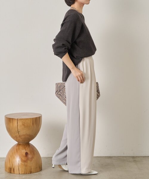 Jena espace merveilleux（ジェナ　エスパスメルヴェイユ）の「ビハイトロミカーブパンツ（その他パンツ・レディース・アイボリー/ブラック/カーキ・FREE）」の8枚目の写真