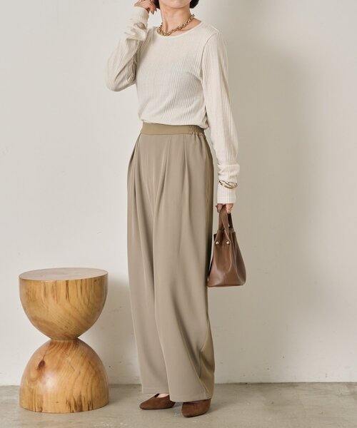 Jena espace merveilleux（ジェナ　エスパスメルヴェイユ）の「ビハイトロミカーブパンツ（その他パンツ・レディース・アイボリー/ブラック/カーキ・FREE）」の21枚目の写真