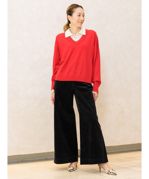 Banana Republic（バナナリパブリック）の「ハイライズ ワイドレッグ コーデュロイ プルオンパンツ（その他パンツ・レディース・ワイン/ブラック/ブラウン/グリーン・8/0/6/4/2）」の6枚目の写真