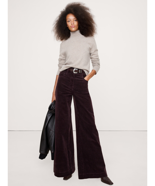 Banana Republic（バナナリパブリック）の「ハイライズ ワイドレッグ コーデュロイ プルオンパンツ（その他パンツ・レディース・ワイン/ブラック/ブラウン/グリーン・8/0/6/4/2）」の9枚目の写真