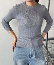 Ampirula（アンピルーラ）の「リブニット ニット トップス 長袖（ニット/セーター）」