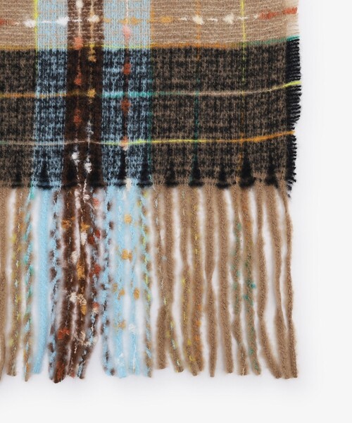 Afternoon Tea（アフタヌーンティー）の「ポコポコチェックストール（ストール/ショール・レディース・イエロー/ブルー/ピンク・ONE SIZE）」の4枚目の写真