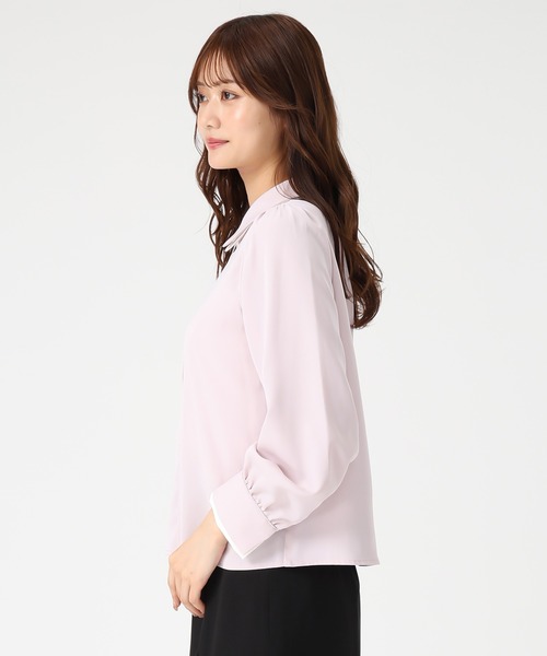 MISCH MASCH（ミッシュマッシュ）の「ダブルカラー配色ブラウス（シャツ/ブラウス・レディース・ブラック/ピンク/ホワイト・ﾌﾘ-）」の11枚目の写真