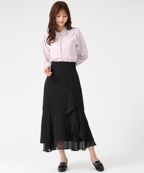 MISCH MASCH（ミッシュマッシュ）の「ダブルカラー配色ブラウス（シャツ/ブラウス・レディース・ブラック/ピンク/ホワイト・ﾌﾘ-）」の22枚目の写真