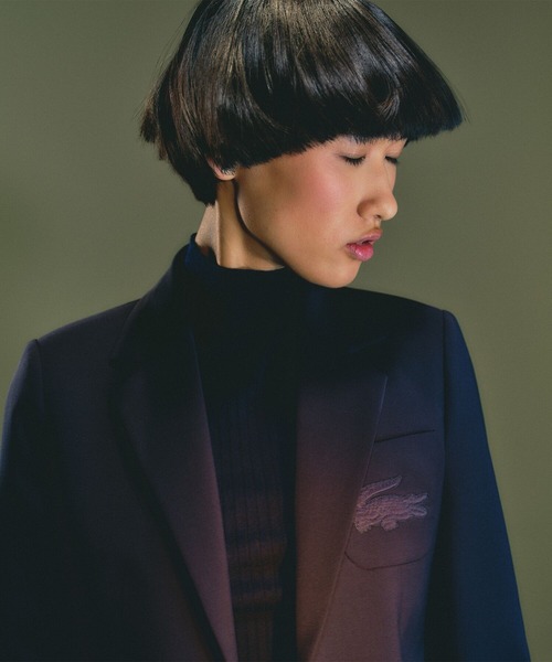 LACOSTE(ラコステ)の「スリムフィットウールブレンドブレザー(テーラードジャケット・レディース・ダークネイビー・36/34/38)」の2枚目の写真