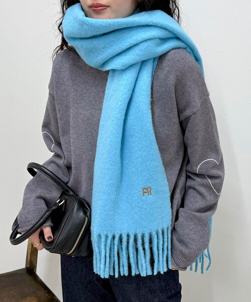 セール】ライトブークレ無地マフラー45（マフラー）｜fredy emue