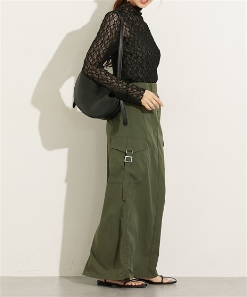 nissen（ニッセン）の「ストレッチレースボトルネックトップス（Tシャツ/カットソー・レディース・ブラウン/アイボリー/ブラック・M/L）」の10枚目の写真