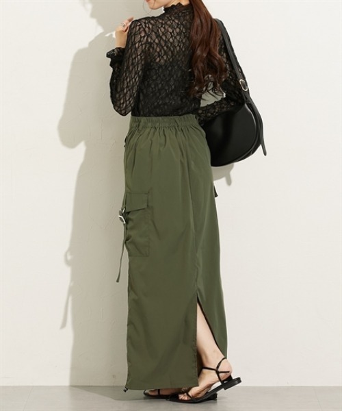 nissen（ニッセン）の「ストレッチレースボトルネックトップス（Tシャツ/カットソー・レディース・ブラウン/アイボリー/ブラック・M/L）」の11枚目の写真