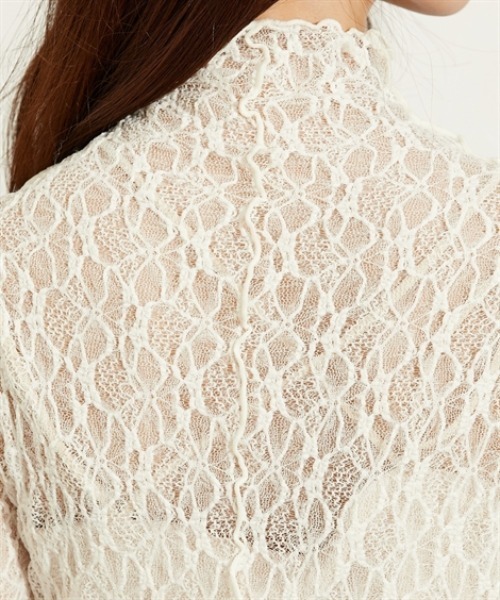 nissen（ニッセン）の「ストレッチレースボトルネックトップス（Tシャツ/カットソー・レディース・ブラウン/アイボリー/ブラック・M/L）」の18枚目の写真