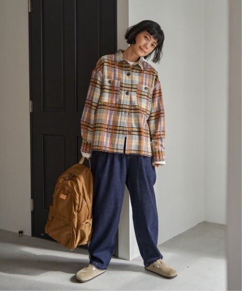 LBC(エルビーシー)の「モールチェックCPOシャツ(シャツ/ブラウス・レディース・ブラック/ベージュ/グリーン・M)」の12枚目の写真