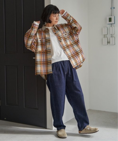 LBC(エルビーシー)の「モールチェックCPOシャツ(シャツ/ブラウス・レディース・ブラック/ベージュ/グリーン・M)」の11枚目の写真