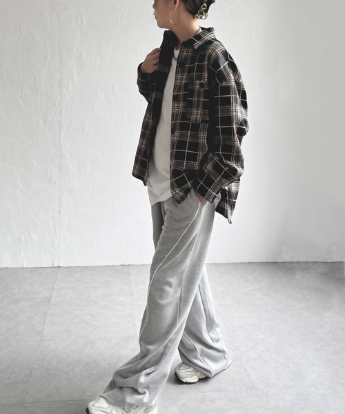 LBC(エルビーシー)の「モールチェックCPOシャツ(シャツ/ブラウス・レディース・ブラック/ベージュ/グリーン・M)」の17枚目の写真