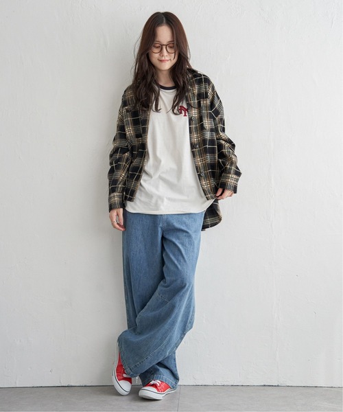 LBC(エルビーシー)の「モールチェックCPOシャツ(シャツ/ブラウス・レディース・ブラック/ベージュ/グリーン・M)」の15枚目の写真