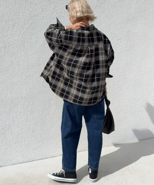 LBC(エルビーシー)の「モールチェックCPOシャツ(シャツ/ブラウス・レディース・ブラック/ベージュ/グリーン・M)」の20枚目の写真