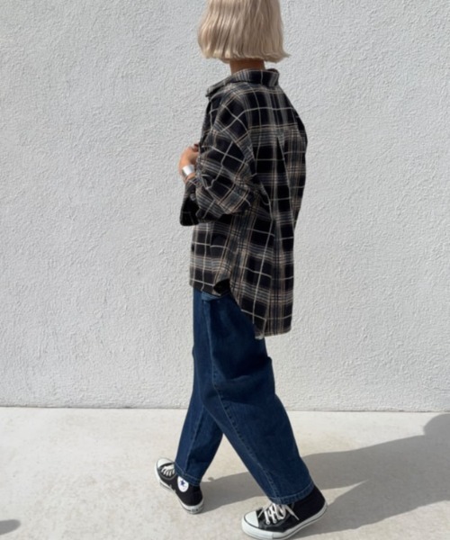 LBC(エルビーシー)の「モールチェックCPOシャツ(シャツ/ブラウス・レディース・ブラック/ベージュ/グリーン・M)」の22枚目の写真