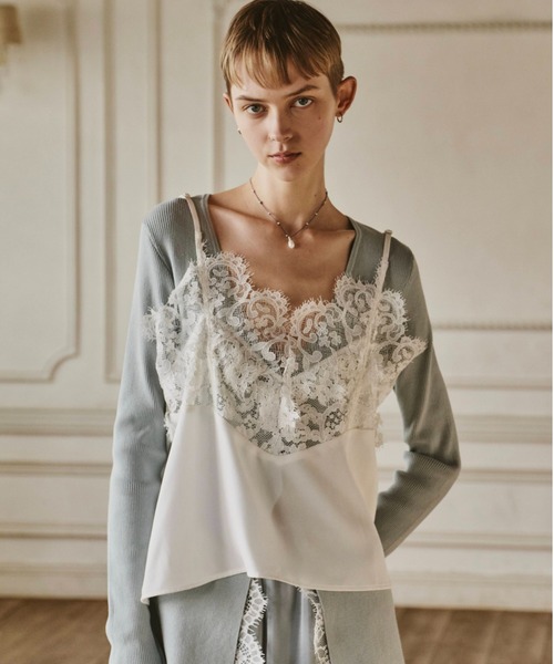 モチーフレース×サテンキャミ（キャミソール）｜LA BELLE ETUDE