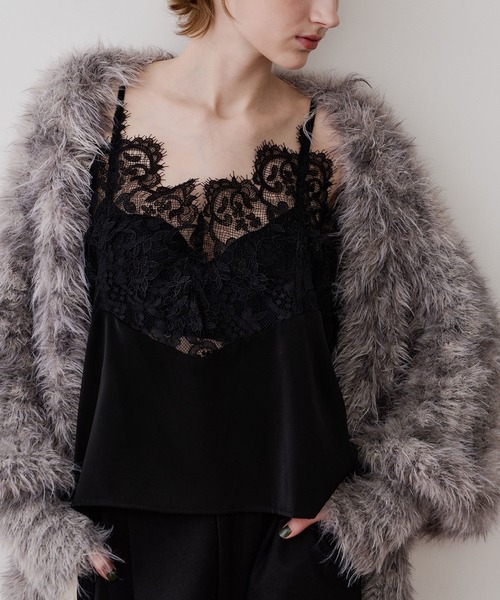 LA BELLE ETUDE（ラベルエチュード）の「モチーフレース×サテンキャミ（キャミソール・レディース・ホワイト/ブラック/その他・FREE）」の12枚目の写真