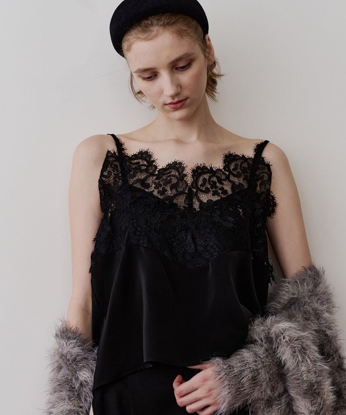 LA BELLE ETUDE（ラベルエチュード）の「モチーフレース×サテンキャミ（キャミソール・レディース・ホワイト/ブラック/その他・FREE）」の11枚目の写真